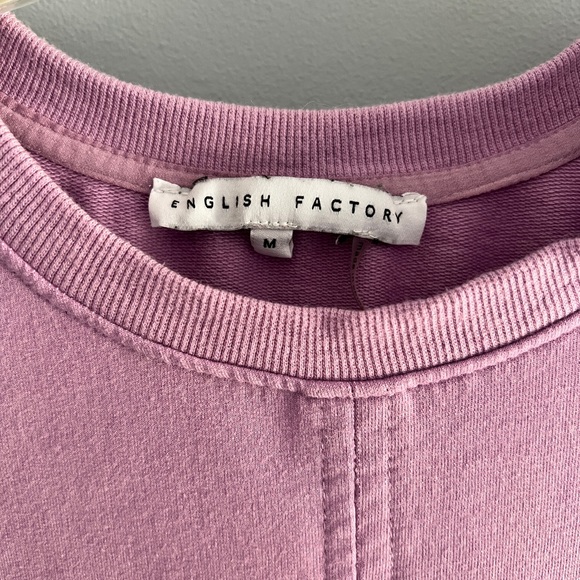 Gently worn English Factory Mixed Media Mini dress in Lilac. Size M. - Picture 4 of 6